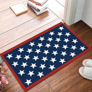 Door Mat for Bedroom Decor, Independence Day 4th of July Patriotic American Flag Floor Mats, Holiday Rugs for Living Room, Absorbent Non-Slip Bathroom Rugs Home Decor Kitchen Mat Area Rug 16 x24