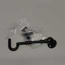 WellMade 6" Hook and Eye Latch for Door, Rust-Proof Door Latch, Privacy Hook Lock for Doors, Gate, Barn, Cabin, Window with 4 Screws (1 Pack, Black)