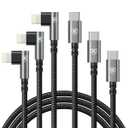 USB C to Lightning Cable 10FT [Apple MFi Certified] 3Pack Long iPhone Charger Cable 90 Degree i Phone Fast Charging Nylon Braided USB Lightning Cable for iPhone 14/13/12/11/Pro/Max/Plus/8/7/6/5S