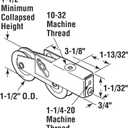 Prime-Line D 1922 1-1/2 In. Stainless Steel Ball Bearing Sliding Door Tandem Roller Assembly (Single Pack)