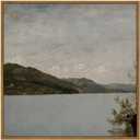 InSimSea Square Framed Canvas Wall Art, Classical Nature Landscape Paintings, Vintage Scenery Wall Pictures for Bedroom Bathroom Living Room, Canvas Prints Artwork, Retro Home Decor 16"x16" (Lake George)