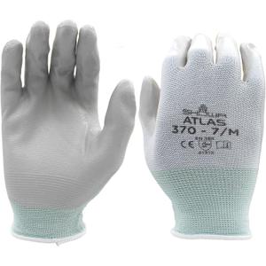 SHOWA Atlas 370B Professional Nitrile Work Gloves,for Landscaping, Gardening & Assembly, General Purpose Gloves (Small, White)