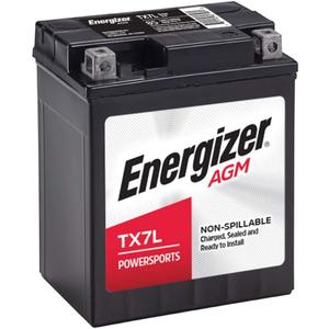 Energizer - ETX7L TX7L AGM Motorcycle and ATV 12V Battery, 85 Cold Cranking Amps and 6 Ahr. Replaces: YTX7L-BS and others, Black