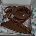 Beirui Stylish PU Leather Dog Harness and Leash Set for Small Dogs, Adjustable Step in Dog Vest Harness with Breathable Mesh Lining and Durable Metal Buckle for Walking Traveling(Brown,M)