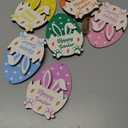 6Pcs Easter Bunny Money Holder for Cash, Easter Basket Stuffers Gifts Card Holder with Egg Bunny Table Decorations Hanging Ornaments, Spring Wooden Cash Sleeves Gift Tags for Boy, Girl, Teens
