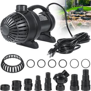 91018 3000 GPH Submersible Water Pump for Pond Waterfall Fountain Hydroponics Aquarium Skimmers Filter System Fish Tank Koi Pool Up To 3000 Gallons with 20FT Cord, 165W, 15FT Lift Height Black