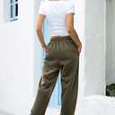 Willow Dance Wide Leg Sweatpants for Women High Waisted Baggy Joggers Elastic Loose Active Pants with Pockets Amy Green M