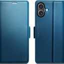 for iPhone 17 Case Wallet with RFID Blocking Card Holder, PU Leather Kickstand Protective Flip Phone Cover Fit for iPhone 17 6.3" Blue
