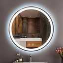 LTFUUAI 24" Round LED Bathroom Mirror with Lights, Front & Back Light