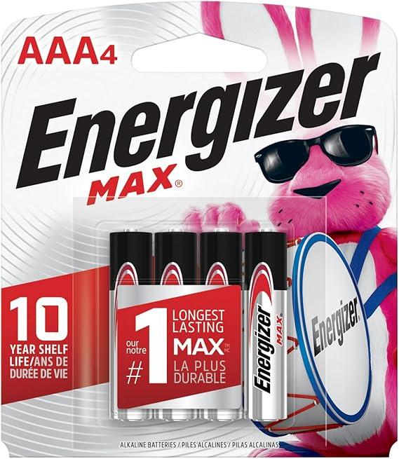 Energizer MAX AAA Batteries (4 Pack), Triple A Alkaline Batteries