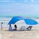 Beach Wind-Powered Shade Canopy, Portable Sun Shelter Tent, UPF 50+ UV Protection, Lightweight, Easy Set Up, 150 Sq. Ft. of Shade for up to 6 People, Regatta Jellyfish