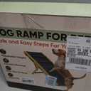Dog Ramp for Bed BuddyRamp Wooden Adjustable Pet Ramp 32.7 x 15.7 x 19.7, Non-Slip Carpet Surface, Foldable & Portable, Ideal for Large, Medium and Small Dogs