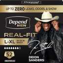 Depend Real Fit Incontinence Underwear for Men, L/XL, 52 Count