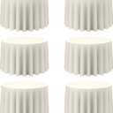 BRILLMAX 6 Pack Ivory Round Tablecloths 108 Inch for 48 Tables - 150 GSM Polyester Fabric, Floor Length Drop, Water, Stain & Wrinkle Resistant Cloth Cover for Wedding Reception Banquet Dining