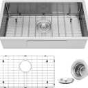27 inch RV Sink27" x 16" x 7" Undermount Kitchen Sink,18 Gauge Rounded Corner Stainless Steel Sinks