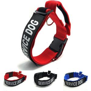 3 Colors 3 Sizes K.9 Service Dog Collar Tactical Collar Adjustable Nylon Basic Dog Collar with Reflective Patch for Small Dogs with 12.5"~15.5" Neck Girth (S, Red, Collar Only)