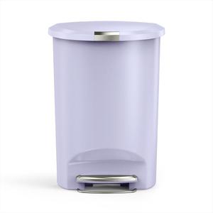 simplehuman Semi-Round Step Can, 50L / 13 Gallon Kitchen Trash Can, Studio Edition, Pet-Proof Slide Lock, 150,000-Step Pedal, Lid Shox® Silent Close, Lilac Plastic