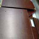 Wooden Podium Lectern Stand with Storage Shelves, Presentation Pulpit for Church Classroom (Reddish Brown)