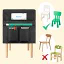 11 Pack Chair Pockets for Classrooms, 35x34 Seat Sacks for Classroom Chairs k-2 with Name Slot, Small Chair Pockets for Kindergarten, School, Home Seating Storage (Black),