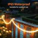 Lightonight Solar LED Strip Lights,32.8FT 6000mAh Large Capacity Solar String Lights for Outside,IP68 Waterproof Solar Rope Light with Remote for House,Garden,Balcony,Pool,Tree Decorations,Warm White