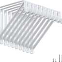 HOME MASTER HARDWARE Heavy Duty Closet Shelf Rod Brackets Supports 250lbs, Wall Mounted Closet Shelves Bracket with Rod Shelving Support, White with Screws 10-Pack