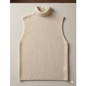 Women's M Fashion Sleeveless Mock Neck Sweater Tank Cream
Size XS
