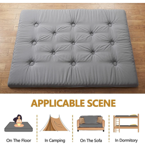 FuwaFuwa Japanese Futon Mattress Floor Tatami (Gray, 75"L x 35"W x 54"Th) Full FuwaFuwa Japanese Futon Mattress Floor Tatami (Gray, 75"L x 35"W x 54"Th) Full