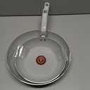 T-Fal Refresh Ceramic Nonstick Frying Pan 2-Pc Set, 8" & 10", Oven Broiler Safe up to 350F Cookware, Ceramic Frying Pan Skillet, Pots & Pans, Grey