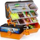 560PCS Fishing Lures Kit with Large 4-Layer Tackle Box, Complete Freshwater Bass Fishing Gear Set with Pliers, Hooks, Crankbait, Sinkers, Jigs, Weights & More Accessories, Gift for Men