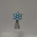 Lenwen Mini Snowflake Tree Topper Christmas Miniature Tree Topper Acrylic Small Snowflake Treetop Decoration Xmas Treetop Ornaments for Winter Holiday Party Decor(Blue,Iridescent)