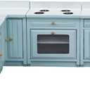 Dollhouse Decoration Accessories, 1:12 Dollhouse Miniature 4 Pcs Wooden Kitchen Stove Sink Cabinet Set