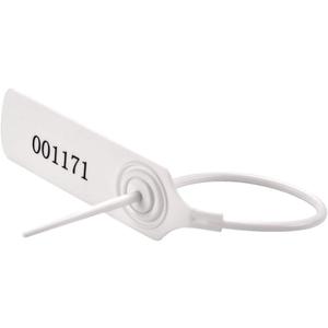 Pull-tite Security Seal Tamper Resistant Tags Plastic Padlock Sign Ties Numbered 100 Pieces/Bag (White, 100pcs)