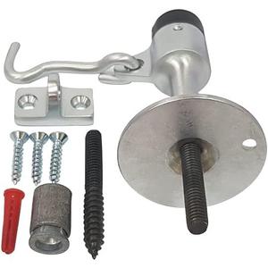 QCAA Solid Brass Door Stop, 4" Height, Satin Chrome, 1 Pack