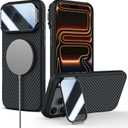 Nillkin for iPhone 17 Pro Max Case with Camera Cover, 1500D Aramid Fiber Woven, Compatible with MagSafe, Full Camera Protection, Adjustable Kickstand, Techwoven iPhone 17 Pro Max Case with Stand 6.9''