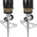 [2 Pack] RESTMO Gear Drive Sprinkler with Metal Spike Base, 5-Pattern Heavy Duty Gardening Watering System, Multi-Adjustable Lawn Sprinkle for Garden Plant, Flower Bed and Large Yard Area, Brown