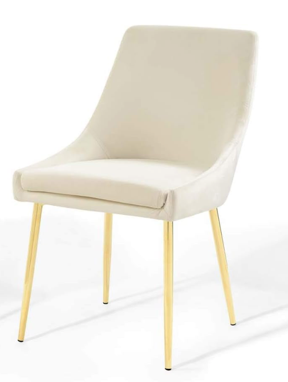 Modway Viscount Modern Accent Performance Velvet Dining Chair, Ivory