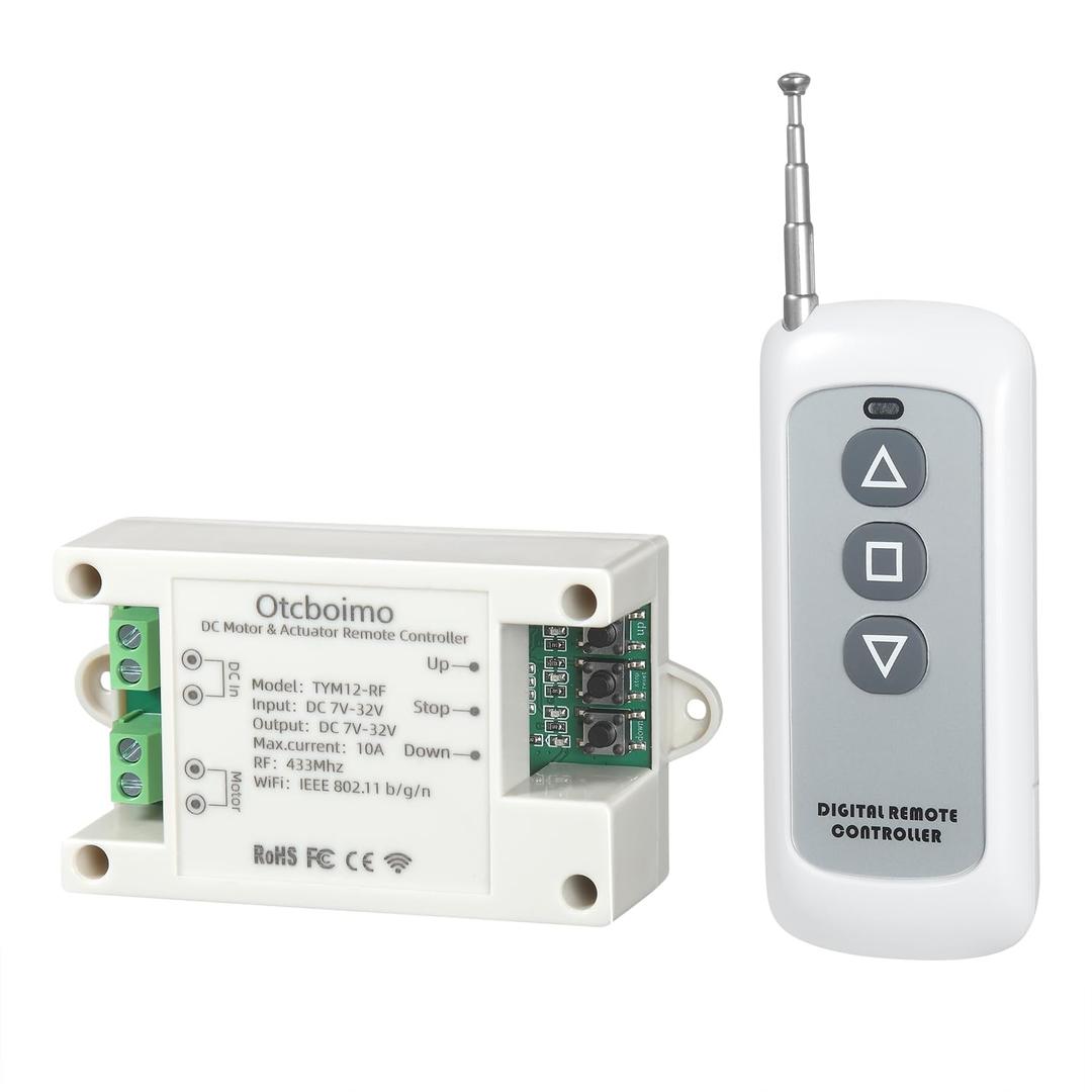 DC7-32V WiFi Smart Linear Actuator Motor Controller, Forward and Reverse Relay, Smart Life APP / RF433Mhz 328FT Remote Control, Compatible with Alexa, Google Home, Siri