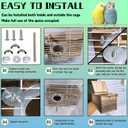 kathson Parakeet Nesting Box,Wooden Cockatiel Breeding Mating Boxes,Parrots Nest House Hut for Cage,Bird Nesting Box for Budgie,Conure,Canary,Finch and Small Medium Birds, L