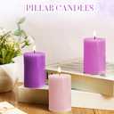 Conelist Set of 6 Gradient Pink Purple Small Pillar Candles 2 x 3 Inch Unscented Colored Votive Candles for Wedding Holiday Church Dinner Table Home Decor