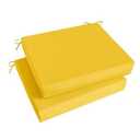 Basic Beyond Outdoor Chair Cushions Set of 2, Waterproof Outdoor Cushions with Ties, Square Corner Patio Furniture Cushions, 18.5"x16"x3", Yellow