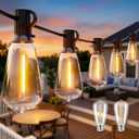 Ollny Outdoor String Lights 66FT, Shatterproof Connectable Patio Lights with 25 ST38 Edison LED Bulbs, 2200K Warm White Waterproof Outside Hanging Lights for Backyard, Gazebo, Porch, Balcony, Bistro