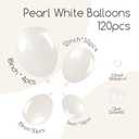120pcs Pearl White Balloon Arch Kit, 18 12 10 5 inch Pearl White Balloons Different Sizes for Bridal Baby Shower Engagement Wedding Birthday Party Decorations