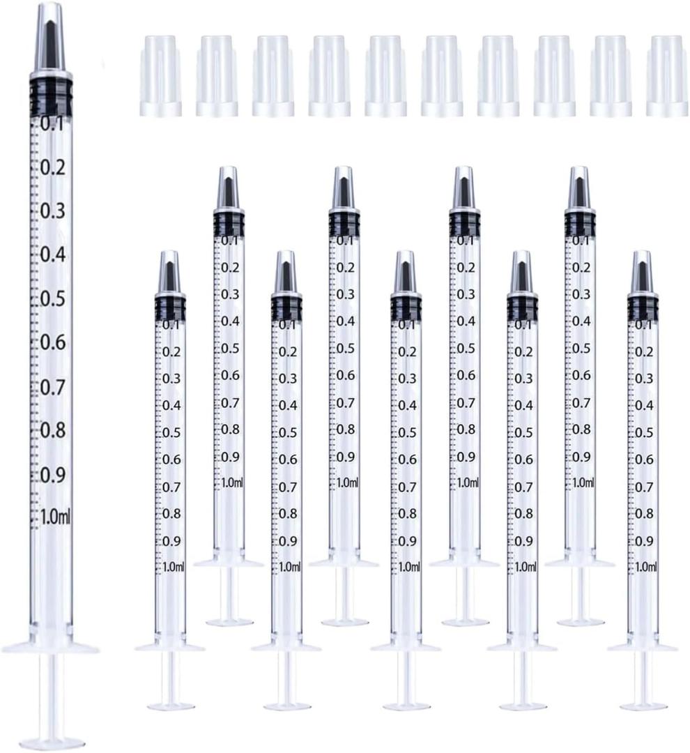 30Pcs 1ml Syringes with Cap Oral Dispenser Syringe, 1cc Plastic Small Syringes for Colostrum Collect Feeding Pets,No Needle Individually Sterile Warpped