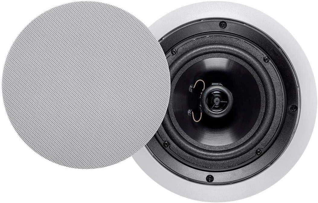 Monoprice 2-Way Polypropylene Ceiling Speakers - 6.5 Inch, Pair, With Paintable Grille - Aria Series