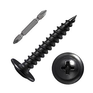 (150 pcs)#8×1-1/2" Black Truss Head Wood Screws Quick Metal Self Tapping Zinc Oxide