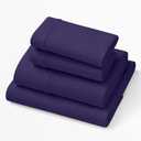 Purple Deep Pocket SoftStretch Sheets, King/Cal King, Rayon Blend, Moisture-Wicking, Deep Purple, Fits Most Mattresses, Adaptive Support