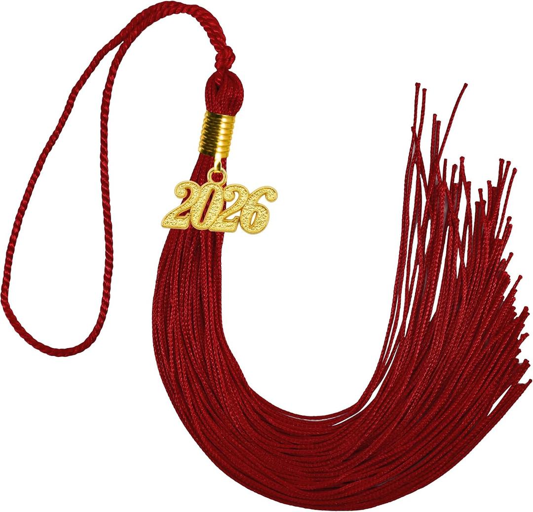 GraduationMall Single Color Graduation Tassel with 2026 Year Charm 9"