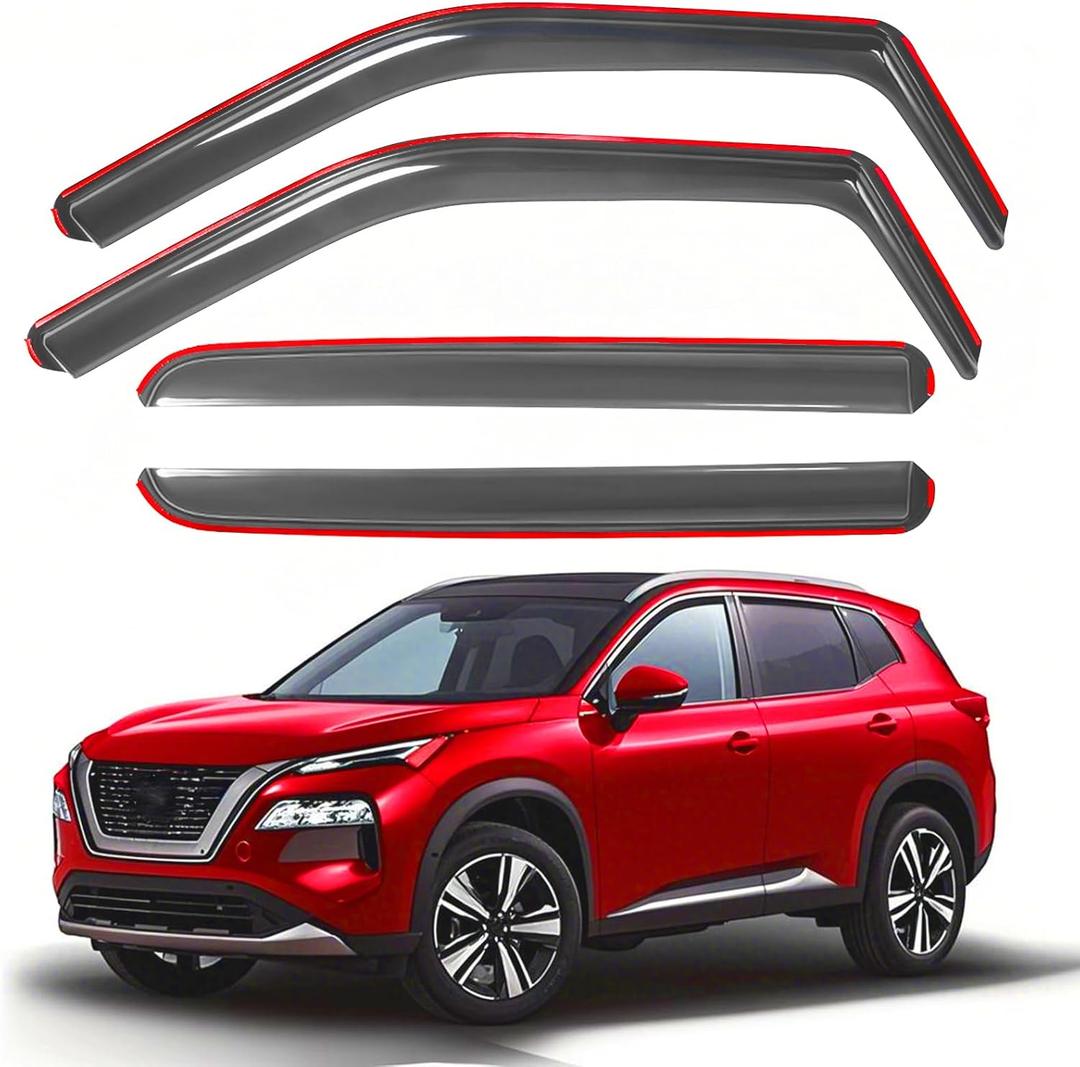 in-Channel Window Rain Guards Fits 2021-2025 Nissan Rogue, Window Visors Rain Guards, Vent Visors Windows Deflectors (Not for Nissan Rogue Sport & Select), 4pcs