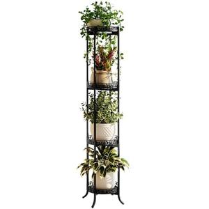 COPREE 4-tier Plant Stand, Space-Saving Iron Planter Shelves Flower Pot Organizer Rack Multiple Flower Pot Display Holder Shelf Indoor Outdoor Heavy Duty Planter Shelving Unit