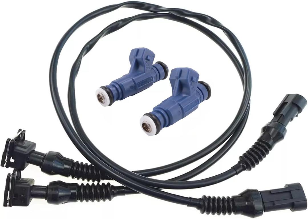 Fuel Injector with Pigtail Harness 2 PCS Compatible with Polaris Ranger/RZR/Sportsman 700 800 EFI 2005-2014, Replaces 1202863 1253558 100-4332
